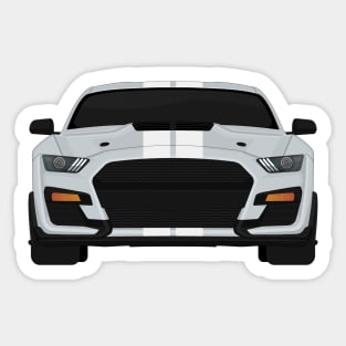 Shelby GT500 2020 Iconic-Silver + White Stripes Sticker